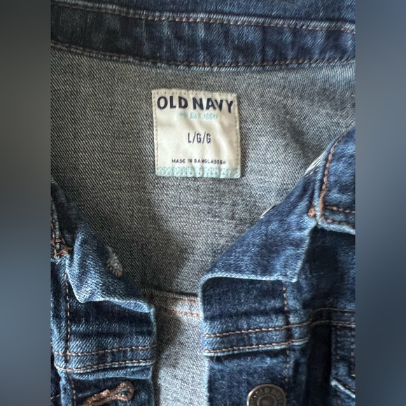 Old Navy Dark Blue soft stretchy dark wash Jean Shirt Jacket large - Picture 3 of 5